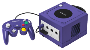 The Game Cube in typical purple